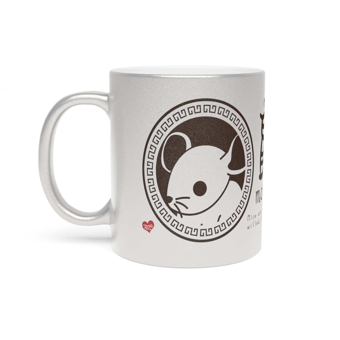 Chinese Zodiac Animals and Traits Mouse Metallic Mug (Silver\Gold)