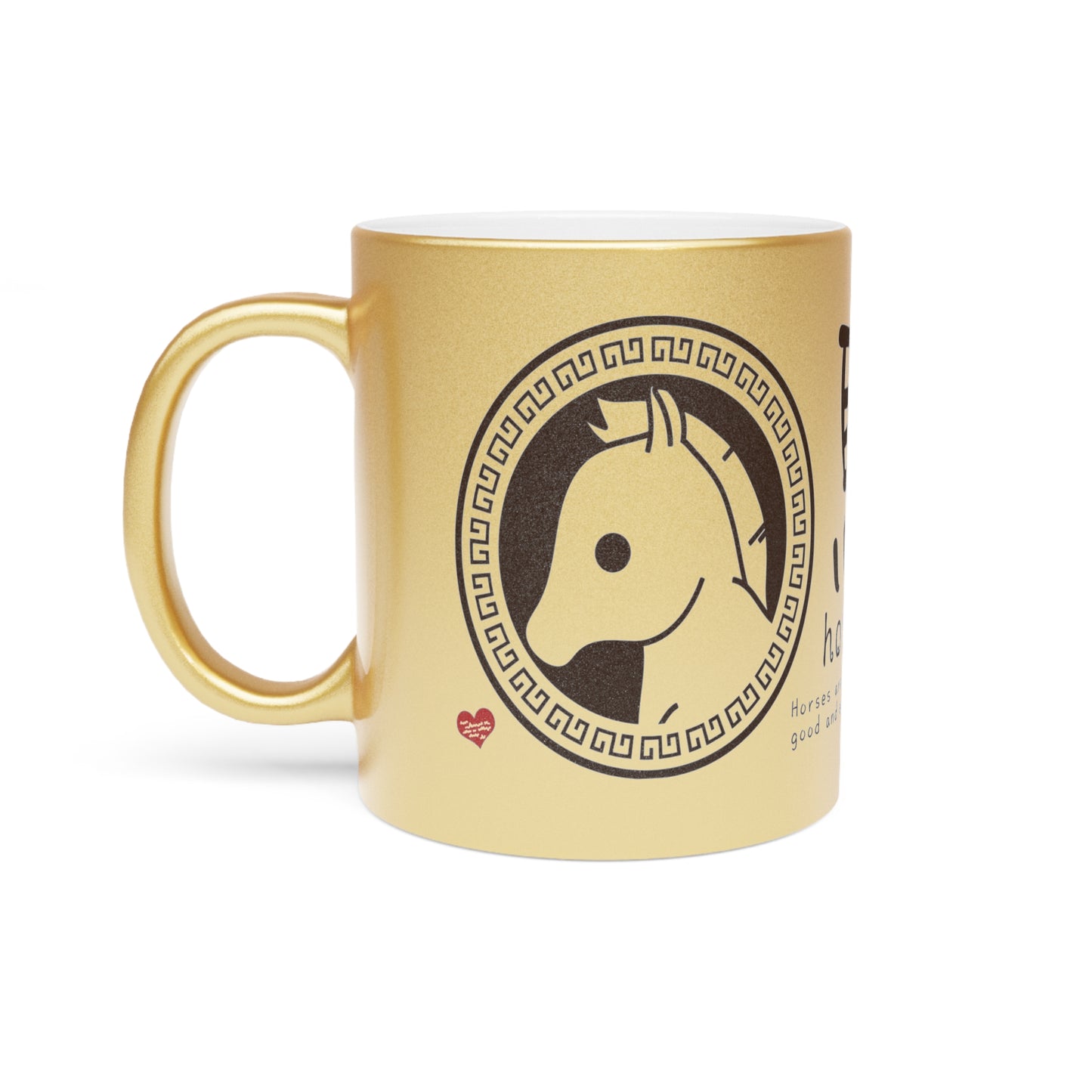 Chinese Zodiac Animals and Traits Horse Metallic Mug (Silver\Gold)