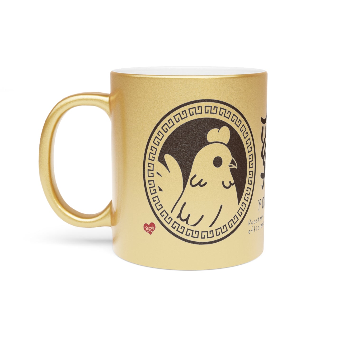 Chinese Zodiac Animals and Traits Rooster Metallic Mug (Silver\Gold)