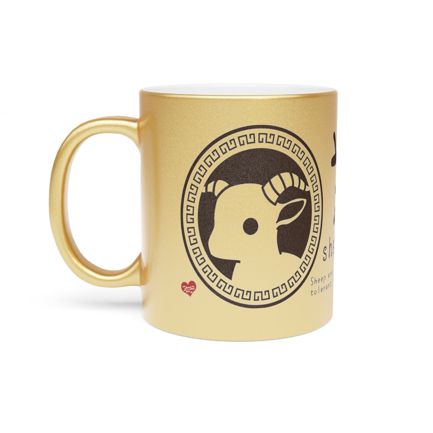 Chinese Zodiac Animals and Traits Sheep Metallic Mug (Silver\Gold)