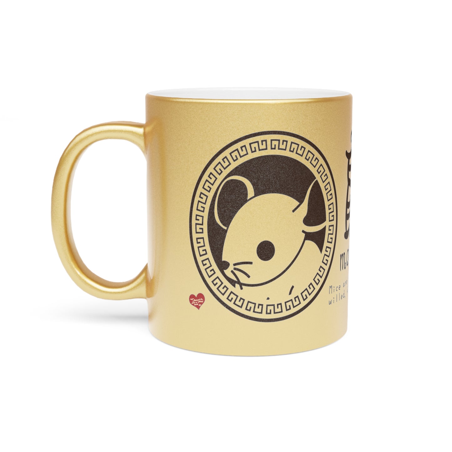 Chinese Zodiac Animals and Traits Mouse Metallic Mug (Silver\Gold)