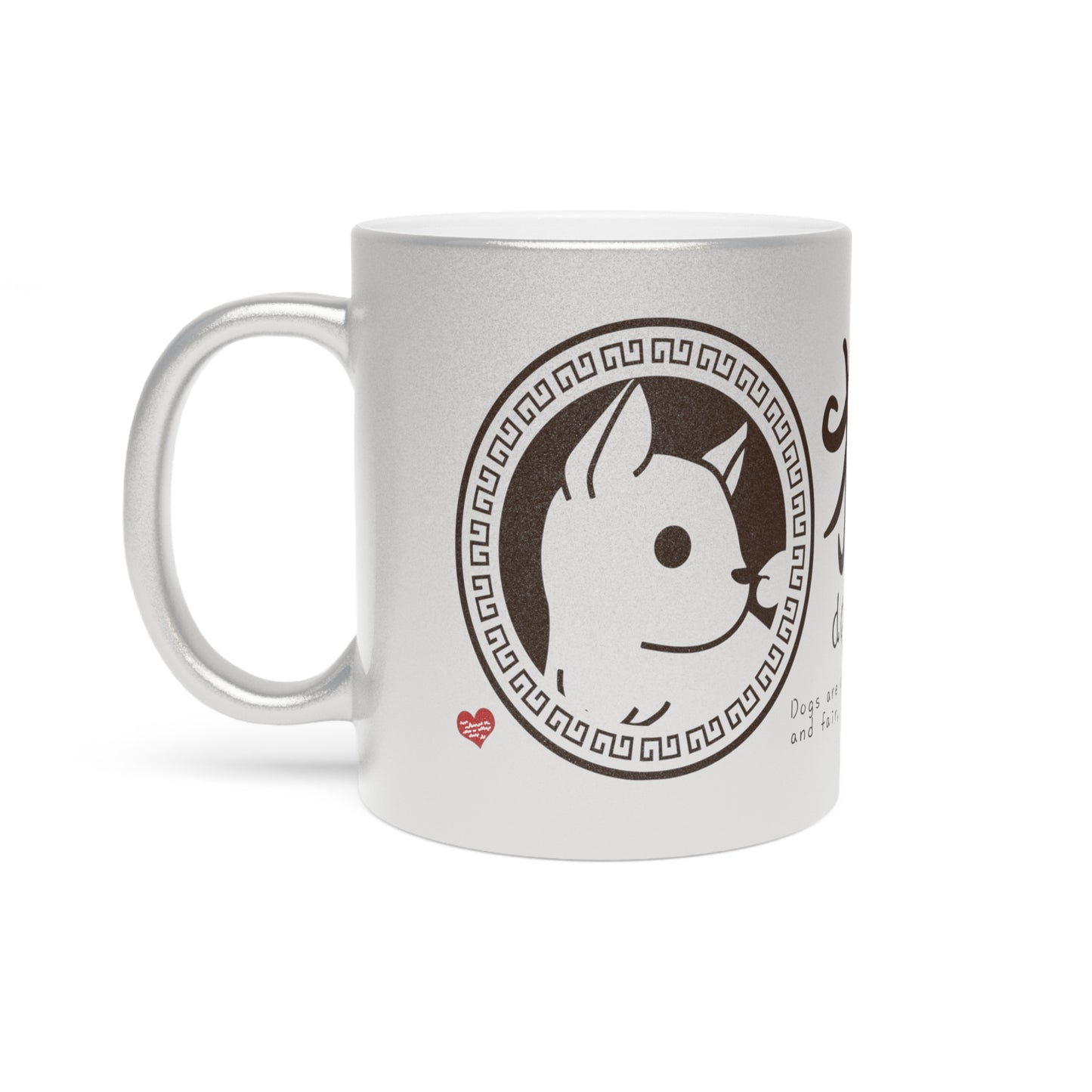 Chinese Zodiac Animals and Traits Dog Metallic Mug (Silver\Gold)