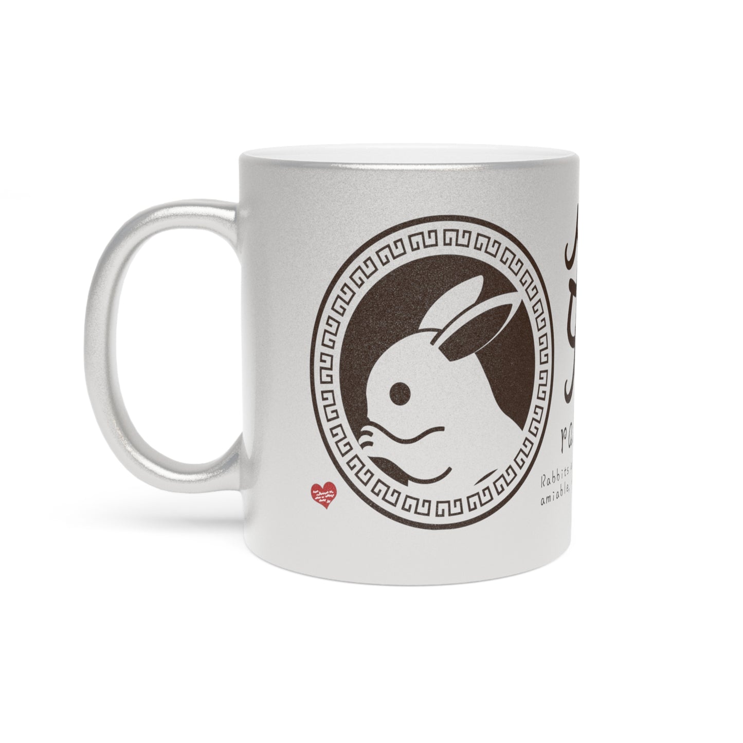 Chinese Zodiac Animals and Traits Rabbit Metallic Mug (Silver\Gold)