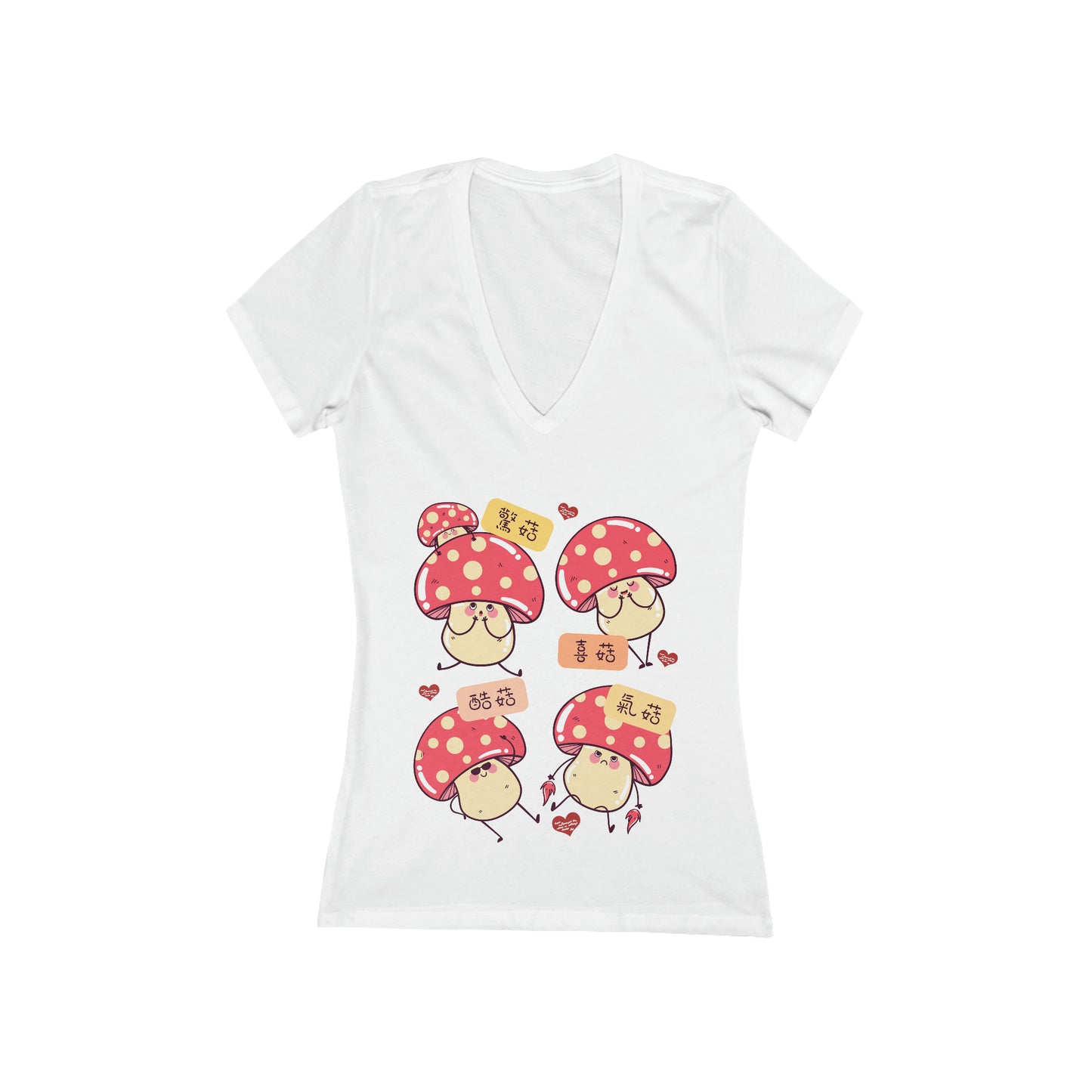 Women's Oh Mushrooms! Idioms T-Shirt Deep V-Neck Tee