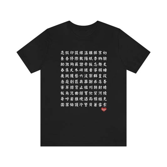 Unisex 1000 Characters Set 7,  1000漢字系列 #7 Color Block T-shirts