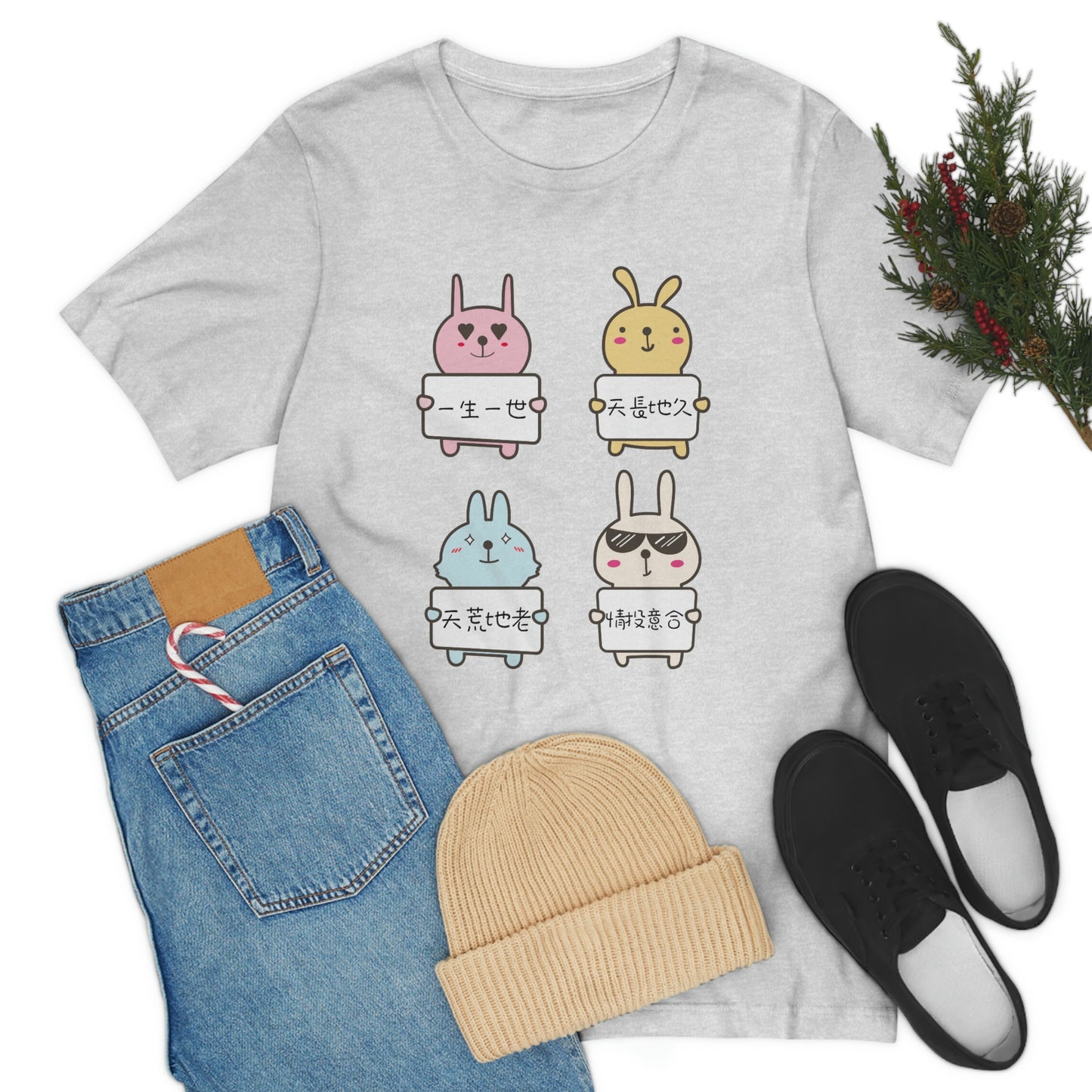 Unisex Forever Love Bunnies, 永遠愛你兔兔!T-shirts