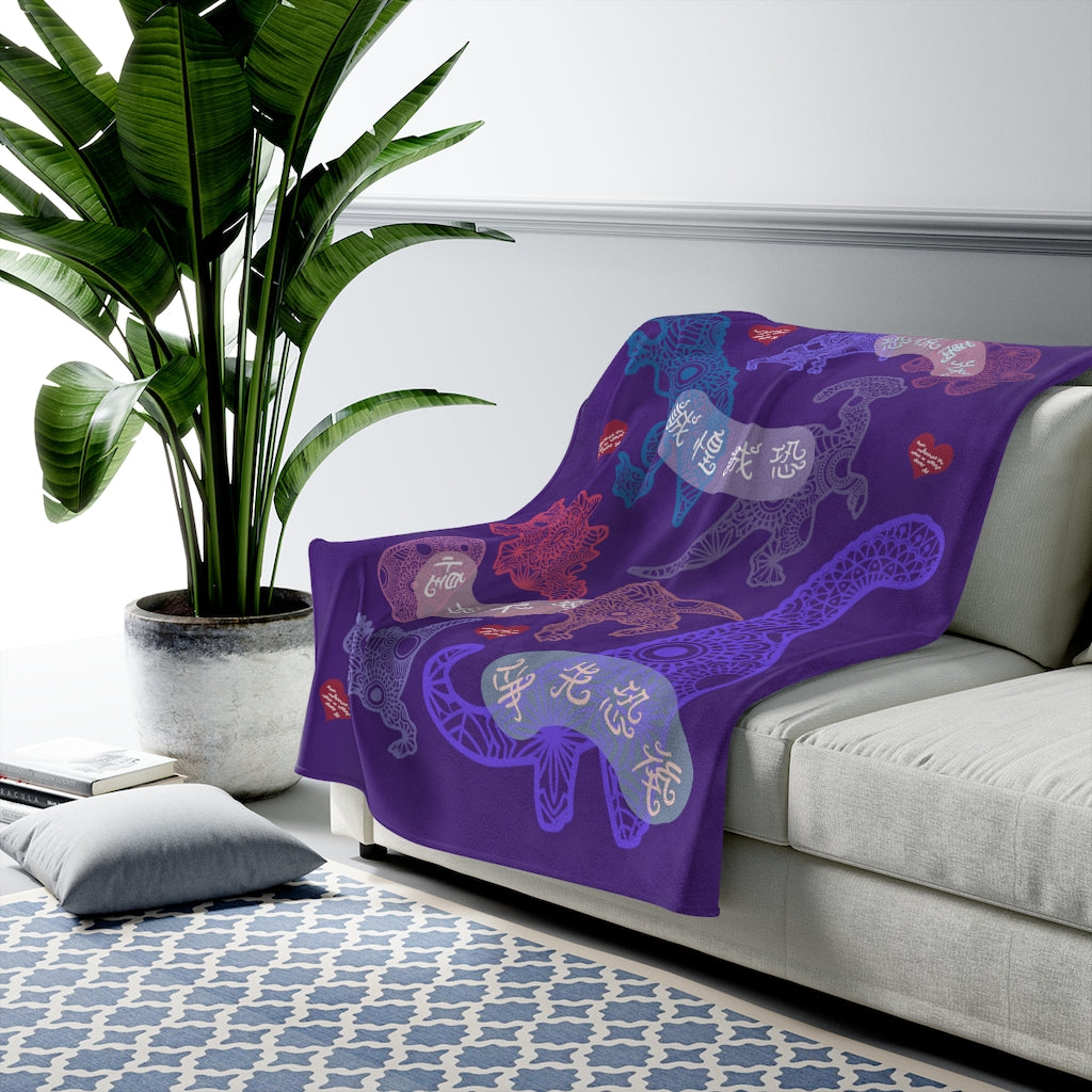 Dinosaurs Roar! 恐龍來了 Blanket - Idioms of Fear - Purple
