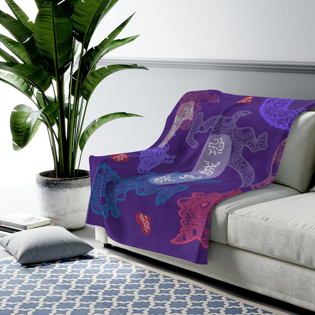 Dinosaurs Roar! 恐龍來了 Blanket - Idioms of Fear - Purple