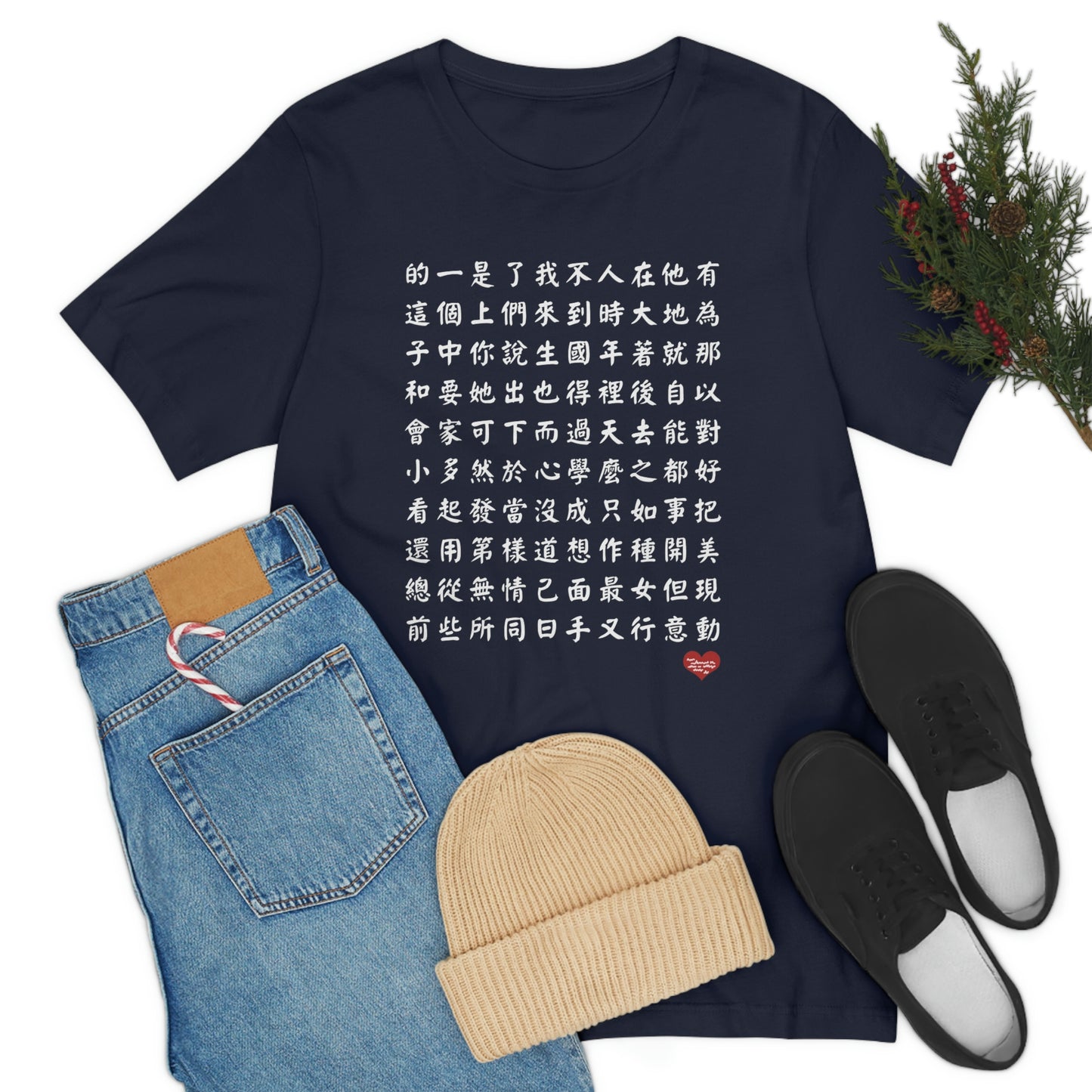 Unisex 1000 Characters Set 1, 1000漢字系列 #1 Color Block T-shirts