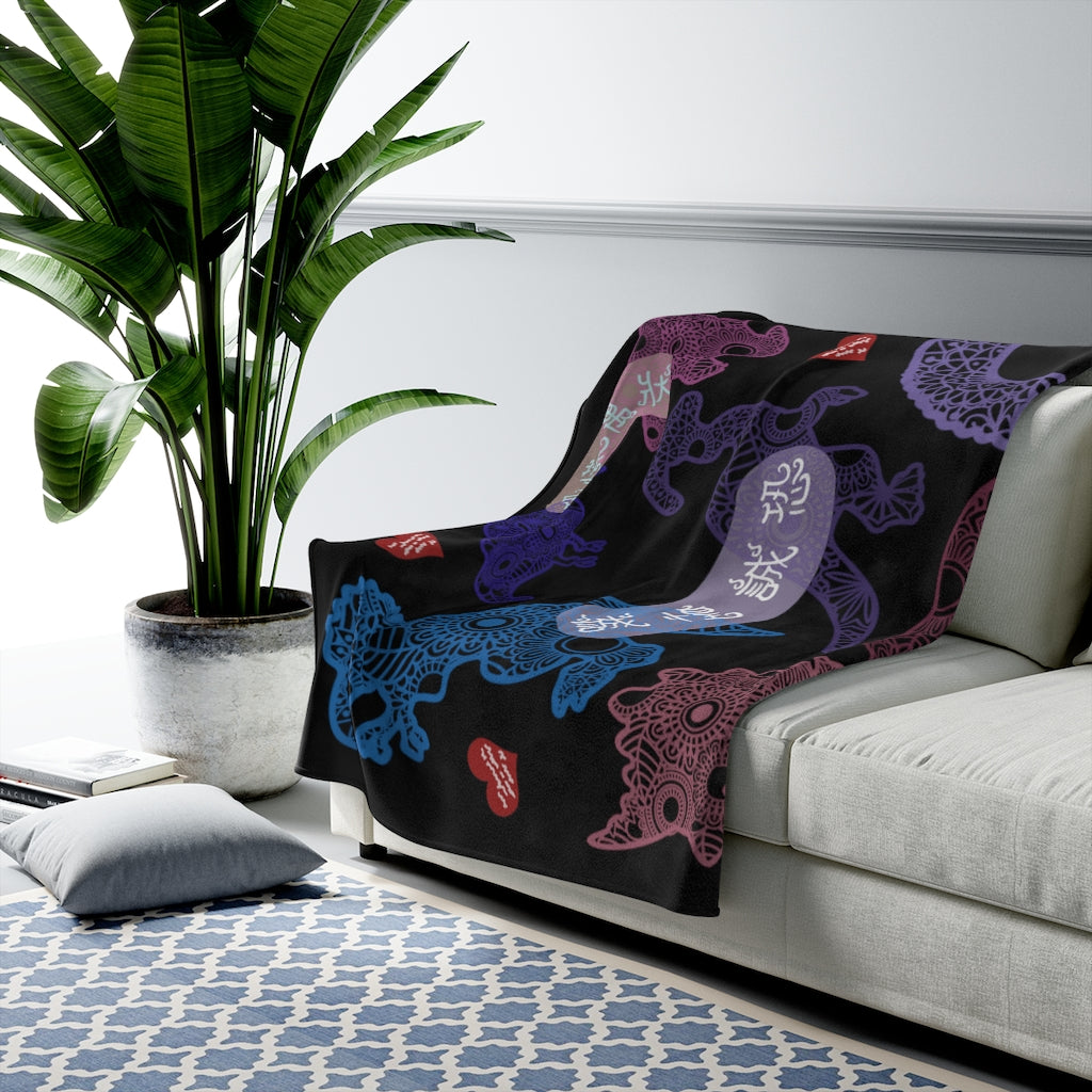 Dinosaurs Roar! 恐龍來了 Blanket - Idioms of Fear - Black