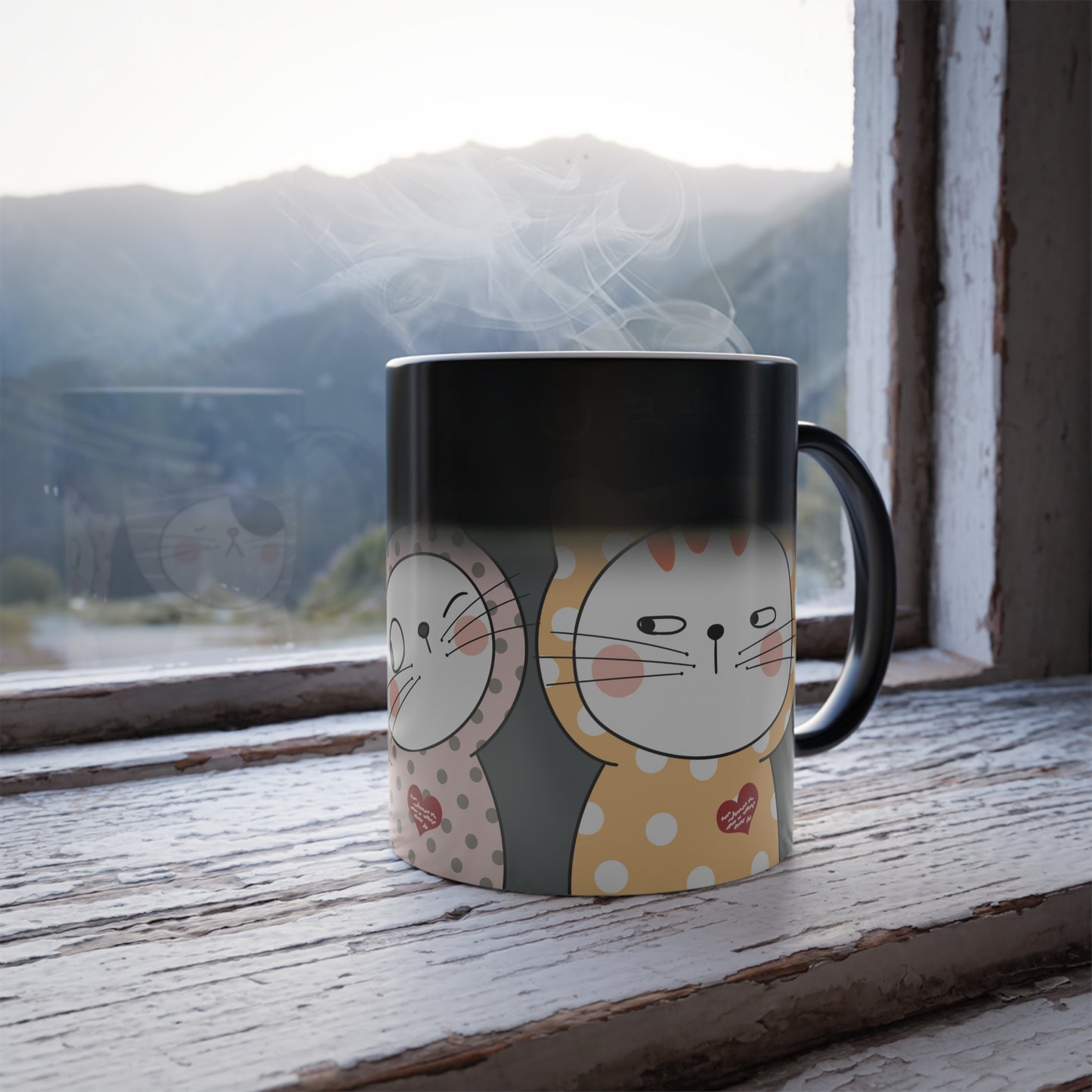 Don't look at me! Why? Because I'm the best looking! Cats 11oz Color Heat Changing Mug Chinese Characters