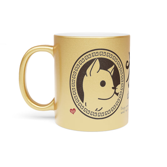 Chinese Zodiac Animals and Traits Dog Metallic Mug (Silver\Gold)